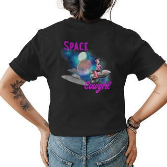 Space Cowgirl Outfit Aliens Retro 70S Costume For Womens Top Womens Back Print T-shirt | Mazezy