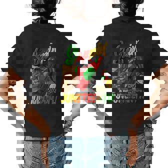 Stepping Into Junenth Remembering My Ancestors Girl Women Womens Back Print T-shirt | Mazezy