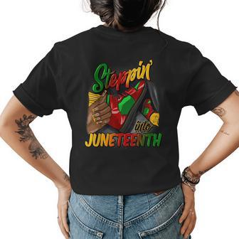 Stepping Into Junenth Remembering My Ancestors Girl Women Womens Back Print T-shirt - Seseable