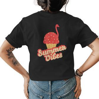 Summer Vibes I Souvenir I Flamingo Ice Cream I Chill Womens Back Print T-shirt | Mazezy
