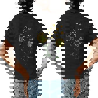 Sunflower Dandelion Flower Dandelion Womens Back Print T-shirt | Mazezy