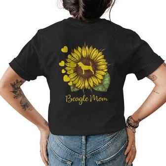 Sunflower Dog Mom Gifts For Beagle Lovers Gift For Womens Womens Back Print T-shirt | Mazezy