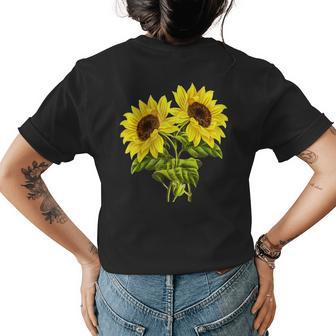 Sunflower Gift Ideas Cute Party Festival Us School Graphics Womens Back Print T-shirt | Mazezy