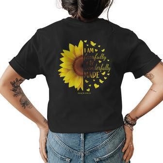 Sunflower Religious Christian Bible Verse Sayings Women Gift Gift For Womens Womens Back Print T-shirt | Mazezy