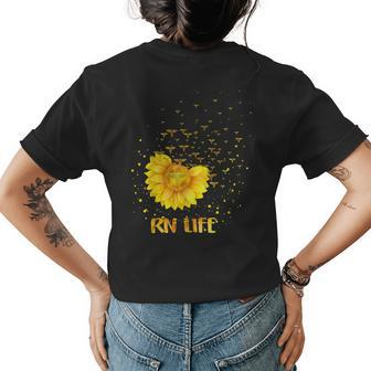 Sunflower Rn Life For Women Men Funny Nurse Gifts Womens Back Print T-shirt | Mazezy CA