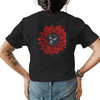 Sunflower Tennessee Flag Womens Back Print T-shirt | Mazezy