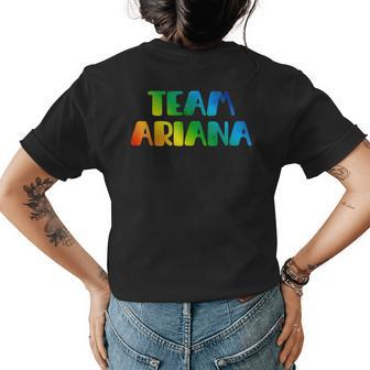 Team Ariana Squad Cute Lgbt Lgbtq Rainbow Pride Cool Funny Womens Back Print T-shirt | Mazezy