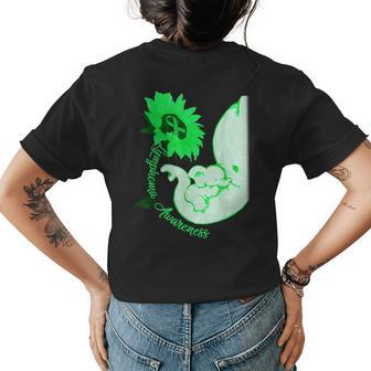 Th Lymphoma Awareness Month Costume Sunflower Elephant Womens Back Print T-shirt | Mazezy