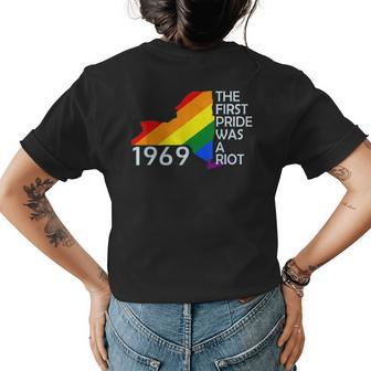 The First Pride Was A Riot 1969 Lgbtq Rainbow Gay Pride Nyc Womens Back Print T-shirt | Mazezy