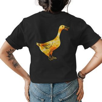 Tie-Dye Goose Golden Orange Retro & Vintage Goose Design Womens Back Print T-shirt | Mazezy