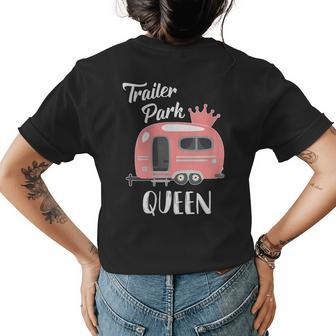 Trailer Park Queen Funny Girl Rv Camping Gifts Gift For Womens Womens Back Print T-shirt | Mazezy