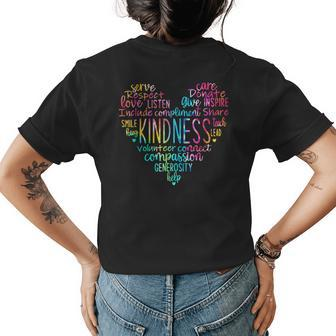 Typography Choose Kindness Tie Dye Be Kind Inspirational Womens Back Print T-shirt