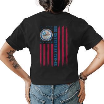 Uss Enterprise Cvn-65 Flag Aircraft Carrier Ship Veteran Womens Back Print T-shirt - Thegiftio UK