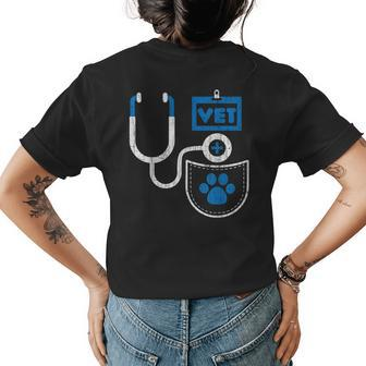 Veterinarian Costume Funny Veterinary Vet Doctor Graphic Womens Back Print T-shirt - Thegiftio UK