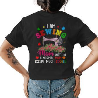 Vintage I Am A Sewing Mom Definition Much Cooler Floral Womens Back Print T-shirt | Mazezy