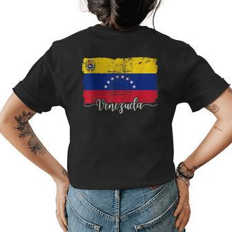 Vintage Venezuela Flag Men Women Kids Venezuela Country Womens Back Print T-shirt | Mazezy