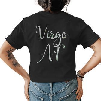 Virgo Af Zodiac Floral Birthday Gifts Womens Back Print T-shirt | Mazezy