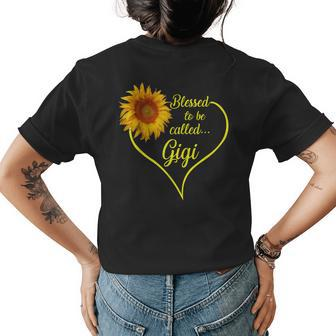 Woman Mom Sunflower Blessed To Be Called Gigi Womens Back Print T-shirt | Mazezy
