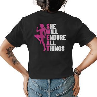 Womens Fitness - Motivational Quote - Workout Motivation Womens Back Print T-shirt | Mazezy