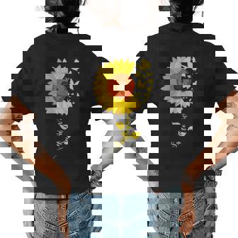 Yellow Sunflower And Butterfly Floral Butterfly Sunflower Womens Back Print T-shirt | Mazezy