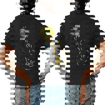 You Are My Sunflower Cat Lover Cat Playing With Flower Womens Back Print T-shirt | Mazezy