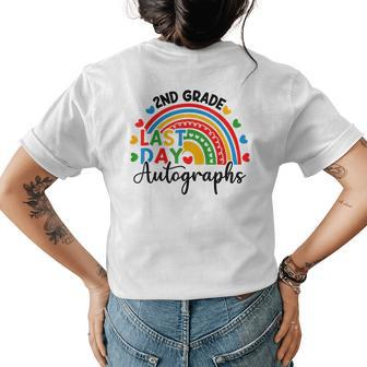 2023 Last Day Autograph School 2Nd Grade Rainbow Graduation Womens Back Print T-shirt | Mazezy