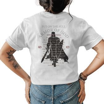 Armor Of God Christian Worship Bible Verse Womens Back Print T-shirt - Seseable