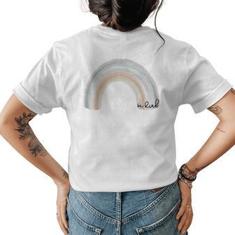 Be Kind Retro Boho Rainbow Kindness Inspirational Gift Womens Back Print T-shirt | Mazezy