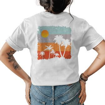 Beach Palm Trees Summer Vacation Women Men Gifts Womens Back Print T-shirt | Mazezy