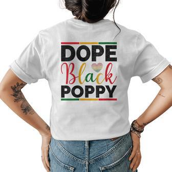 Black History Month Pride Matching Family Dope Black Poppy Womens Back Print T-shirt | Mazezy