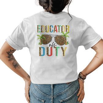 Boho Leopard Educator Off Duty Sunglasses Summer Lover Womens Back Print T-shirt | Mazezy