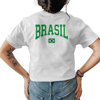Brazil T Women Men Kids Brasil Gift Brazilian Flag Brazil Funny Gifts Womens Back Print T-shirt | Mazezy