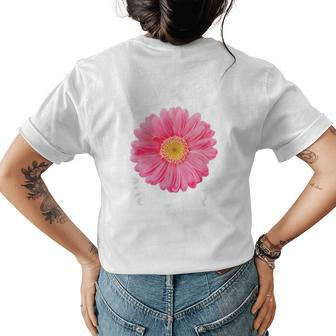 Breast Cancer For Women Daisy In October We Wear Pink Womens Back Print T-shirt | Mazezy