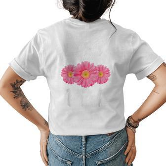 Breast Cancer Women Daisy Gift In October We Wear Pink Womens Back Print T-shirt | Mazezy