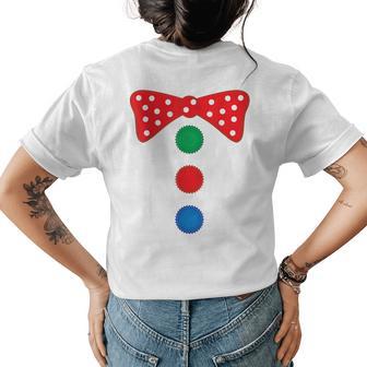 Clown Bow Tie Halloween Costume Funny Womens Back Print T-shirt - Thegiftio UK