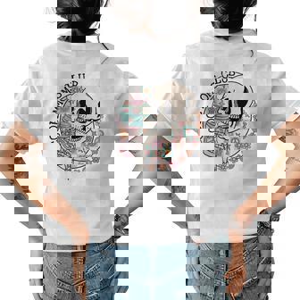Cool Moms Club Spring Coffee Skeleton Skull Retro Womens Back Print T-shirt - Thegiftio