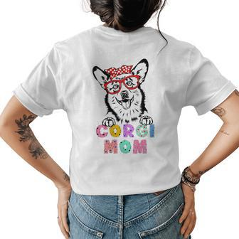 Corgi Mom Corgi Dog Lovers Mothers Day Corgi Lover Women Womens Back Print T-shirt | Mazezy