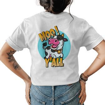 Cow Lover Moo Yall For Just A Girl Who Loves Country Cows Womens Back Print T-shirt | Mazezy