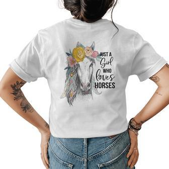 Cowgirl For Girls Who Love Horses Cute Hippy Western Gift For Women Womens Back Print T-shirt | Mazezy