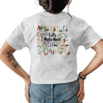 Cute Alphabet Design For Music Teacher Men Women Teacher Womens Back Print T-shirt - Thegiftio UK