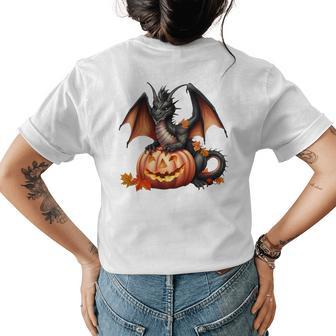 Dragon Halloween Themed Scary Dragons Lover Trickortreat Women's T-shirt Back Print | Mazezy