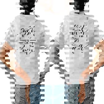 Faith Over Fear Yall Need Jesus Christ Christian Men Women Womens Back Print T-shirt | Mazezy