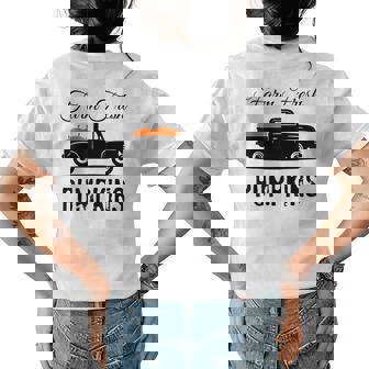 Farm Fresh Pumpkins Pumpkin For Fall Pumpkin Womens T-shirt Back Print | Mazezy