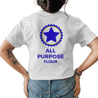 Funny All Purpose Flour Costume Baking Recipe Womens Back Print T-shirt - Thegiftio UK