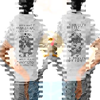 Funny Thanksgiving You Only Like Me For My Breasts Gift For Womens Womens Back Print T-shirt | Mazezy