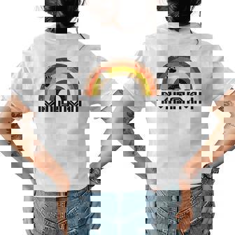 Gay Bear Miami Rainbow Pride Vintage Distressed Womens Back Print T-shirt | Mazezy