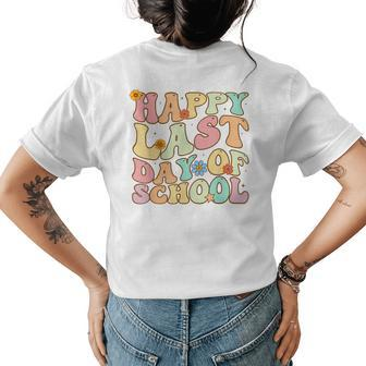 Groovy Happy Last Day Of School Teacher End Of School Year Womens Back Print T-shirt - Thegiftio UK