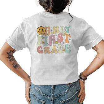 Groovy Oh Hey 1St First Grade Back To School For Teachers Womens Back Print T-shirt - Seseable