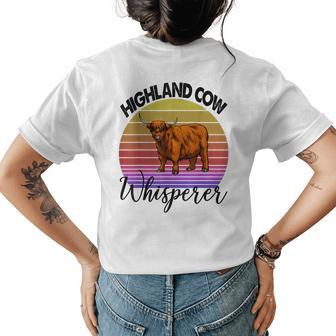 Highland Cow Whisperer Strong Violent Cow Women Womens Back Print T-shirt | Mazezy