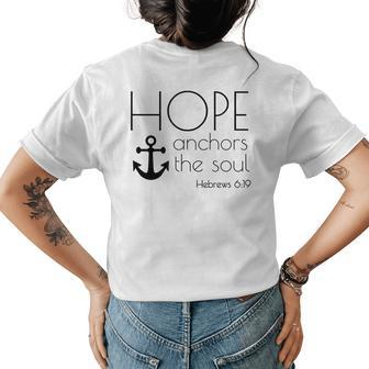 Hope Anchors The Soul Hebrews 619 Christians Belief Womens Back Print T-shirt | Mazezy